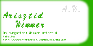 arisztid wimmer business card